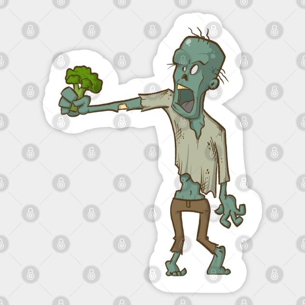 Vegan Zombie Sticker by markanddraw